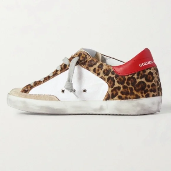 Golden Goose Leopard Sneakers with Red and White Details - Picture 2 of 8